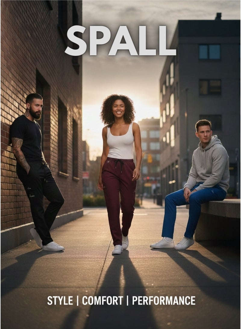 سبال بنطال رياضي للجنسين من SPALL – بنطال جوجرز رياضي فاخر للرجال والنساء، مريح للتدريب والتمارين، أسود أزرق خمري، المقاسات M L XL - Image 5